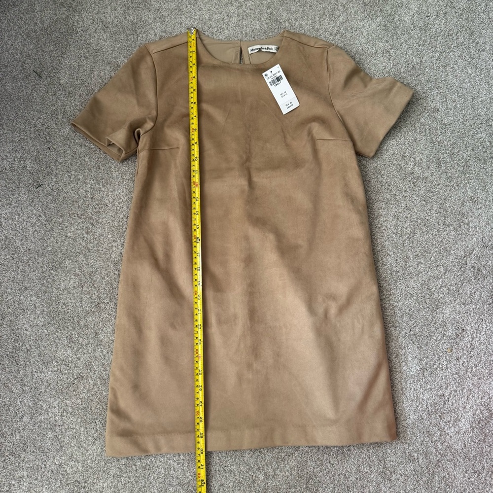 Abercrombie & Fitch Tan Mini Dress vegan Suede - Picture 6 of 7